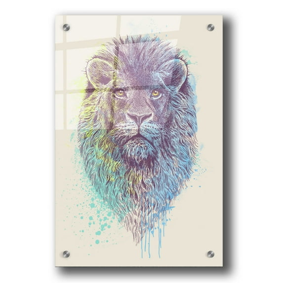 Epic Art 'Lion King' by Rachel Caldwell, Acrylic Glass Wall Art, 24"x36"