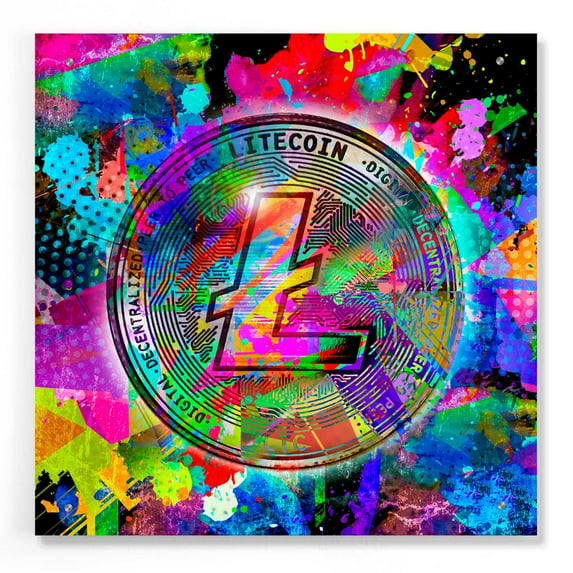 Epic Art 'LiteCoin,' Acrylic Glass Wall Art, 24"x24"