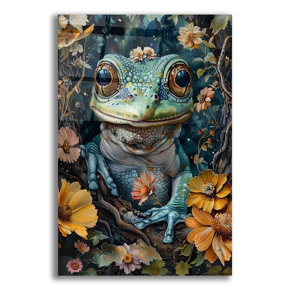 Epic Art 'Little Magical Frog' by Momart Acrylic Glass Wall Art, 16" x 24"