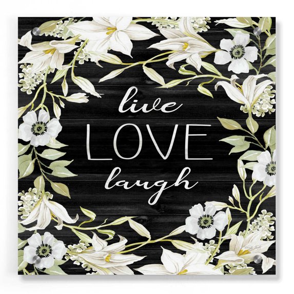 Epic Art 'Live, Love, Laugh' by Cindy Jacobs, Acrylic Glass Wall Art, 36"x36"