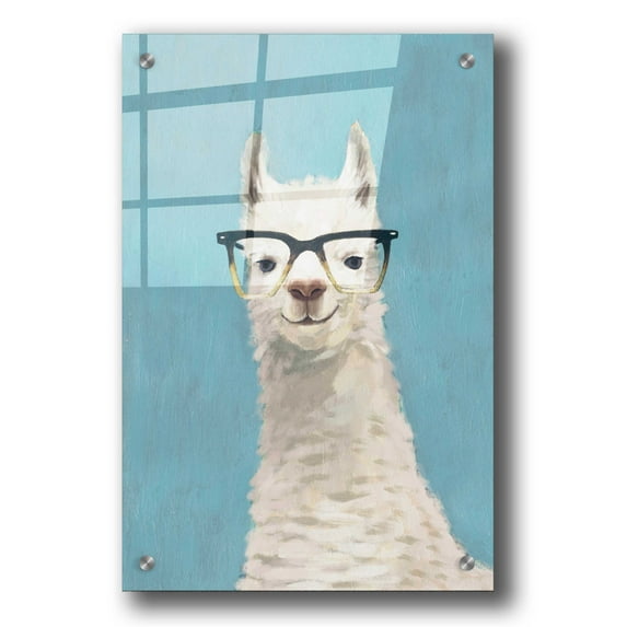 Epic Art 'Llama Specs II' by Victoria Borges, Acrylic Wall Art, 24"x36"