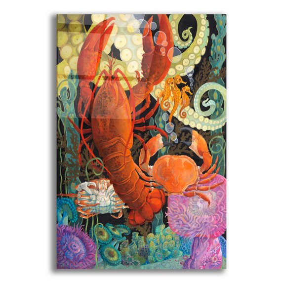Epic Art 'Lobster Dance' by David Galchutt, Acrylic Glass Wall Art, 16"x24"