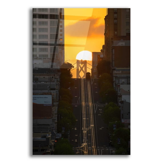 Epic Art 'Lombard Street Cable Car' by Bruce Getty, Acrylic Glass Wall Art, 12"x16"