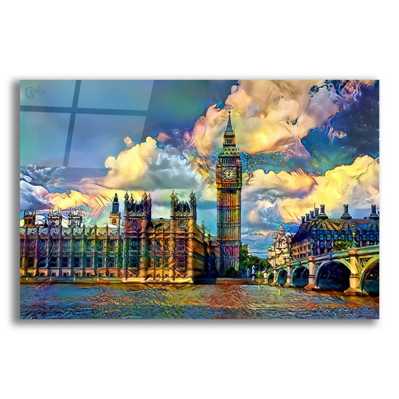 Epic Art 'London England Big Ben and Parliament' by Pedro Gavidia, Acrylic Glass Wall Art, 24"x16"