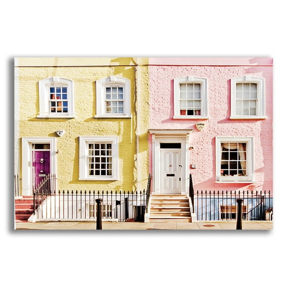 Epic Art 'London Houses Spring' by Keri Bevan, Acrylic Glass Wall Art, 16"x12"
