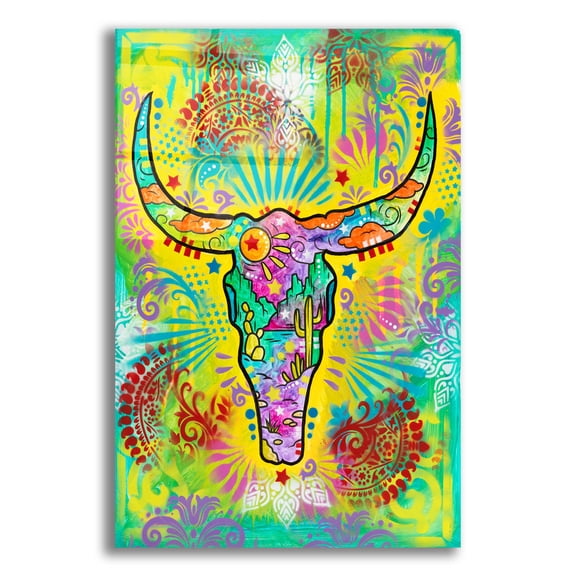 Epic Art 'Longhorn Skull' by Dean Russo Acrylic Glass Wall Art, 16" x 24"