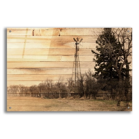 Epic Art 'Lost Farmstead On The Prairie 078' by Gordon Semmens Acrylic Glass Wall Art, 36" x 24"
