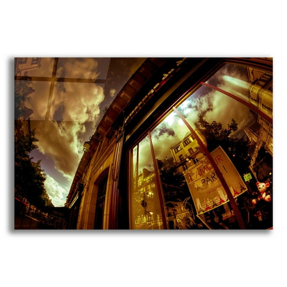 Epic Art 'Love In Paris' by Sebastien Lory, Acrylic Glass Wall Art, 24"x16"
