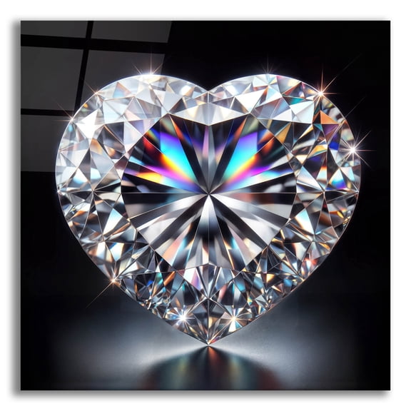 Epic Art 'Love Is Like Diamond' by Rey Klimt Acrylic Glass Wall Art, 12" x 12"