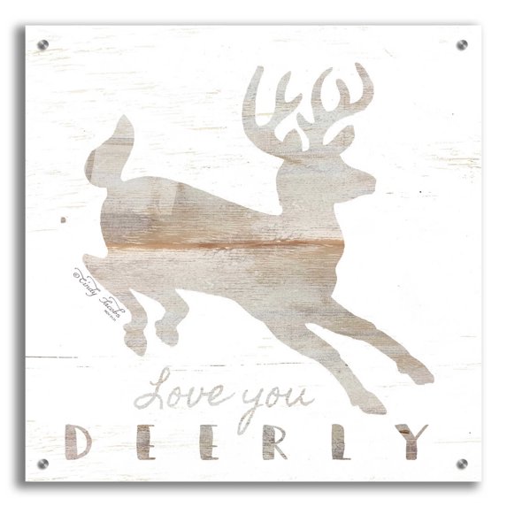 Epic Art 'Love You Deerly' by Cindy Jacobs, Acrylic Glass Wall Art, 24"x24"