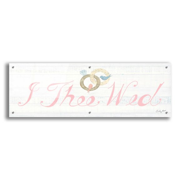 Epic Art 'Lovebirds Sign I' by Courtney Prahl, Acrylic Glass Wall Art, 48"x16"