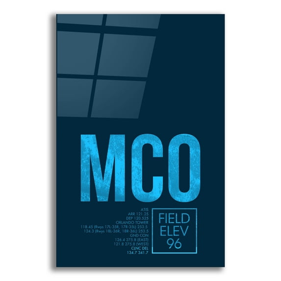 Epic Art 'MCO ATC' by O8 Left, Acrylic Glass Wall Art, 12"x16"