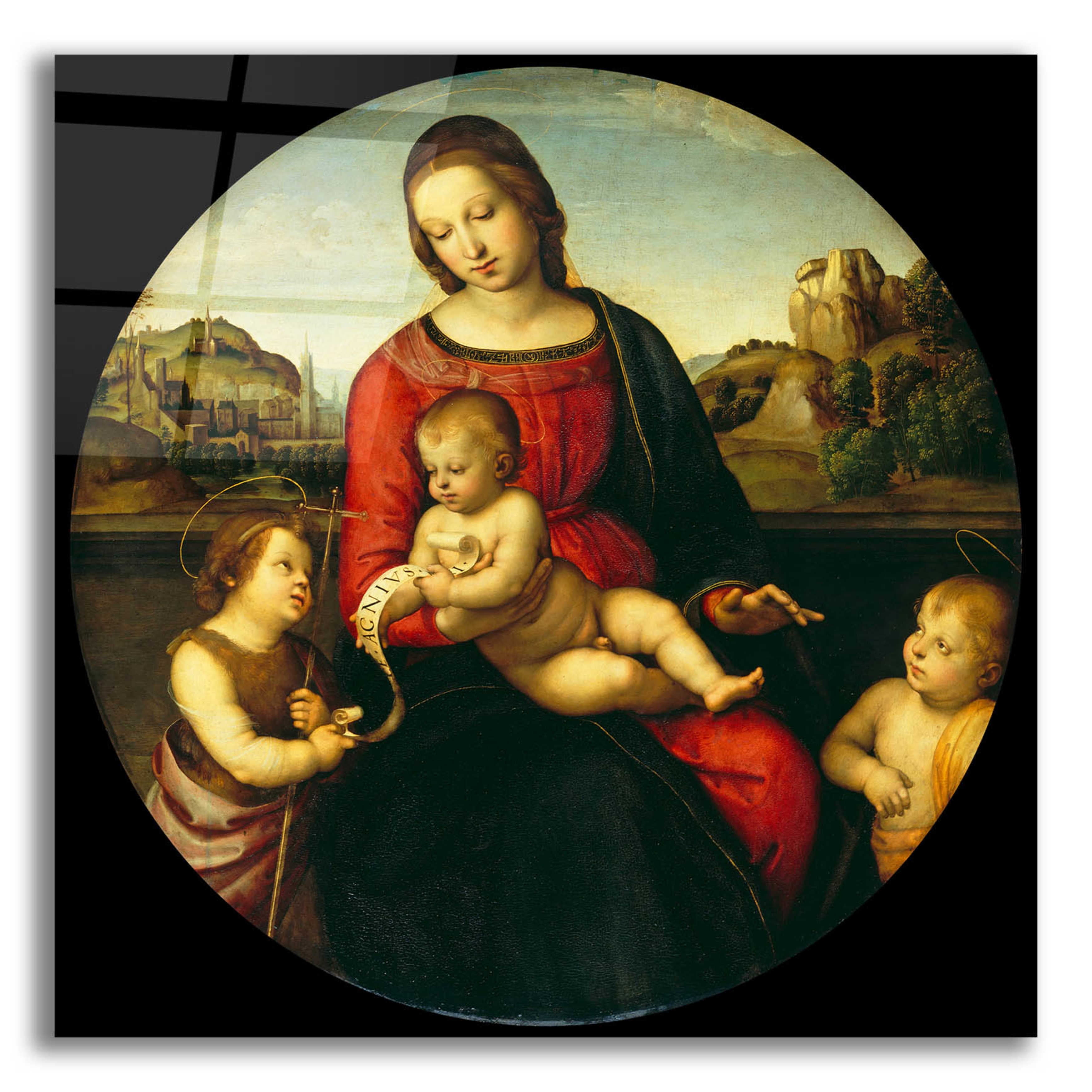 Raphael's Madonna with Child and Saints Metal Wall Art, 12" x 12"