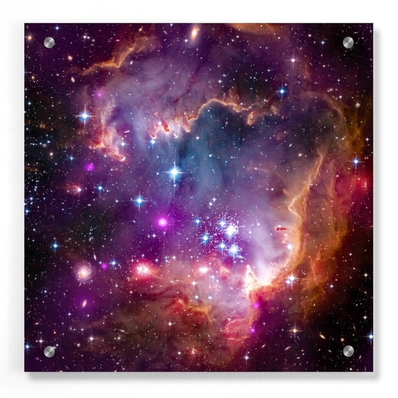 Epic Art "Magellanic Cloud" Hubble Space Telescope Acrylic Glass Wall Art, 36"x36"