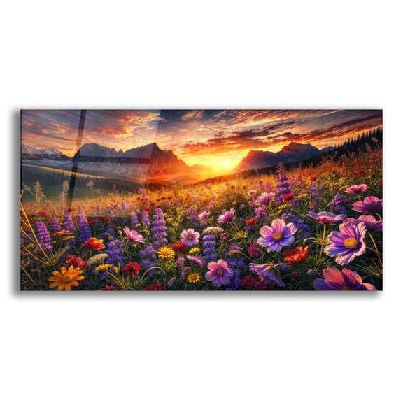 Epic Art 'Magical Meadow' by Rey Klimt Acrylic Glass Wall Art, 24" x 12"