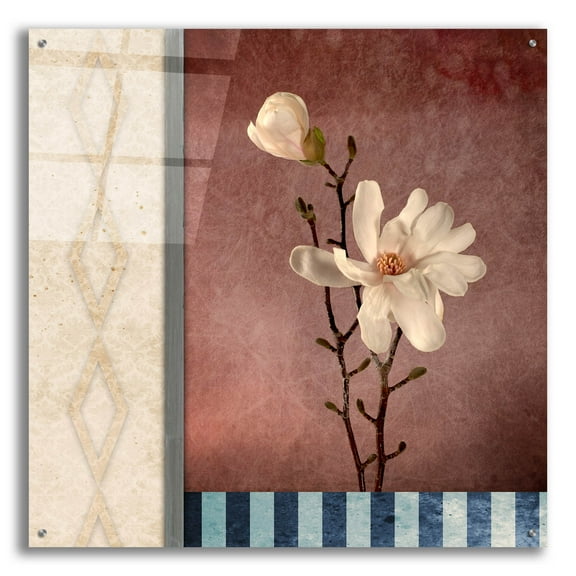 Epic Art 'Magnolia Diamond 2' by Lightbox Journal, Acrylic Glass Wall Art, 36"x36"