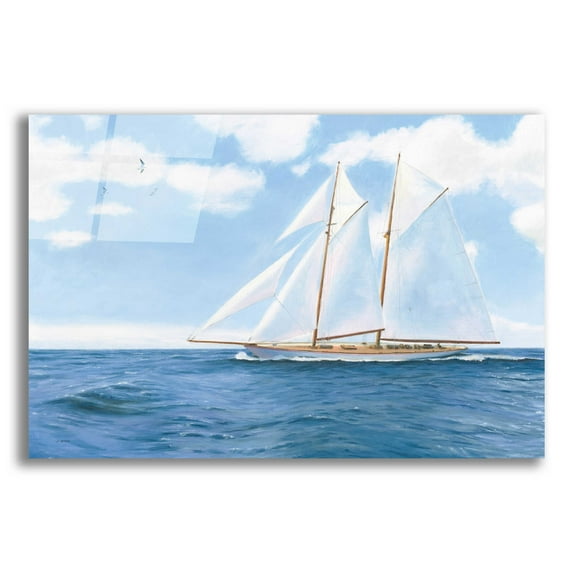 Epic Art 'Majestic Sailboat' by James Wiens, Acrylic Glass Wall Art, 16"x12"