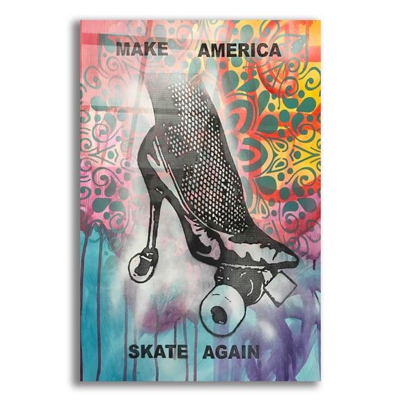 Epic Art 'Make America Skate Again' by Dean Russo, Acrylic Glass Wall Art, 12"x16"