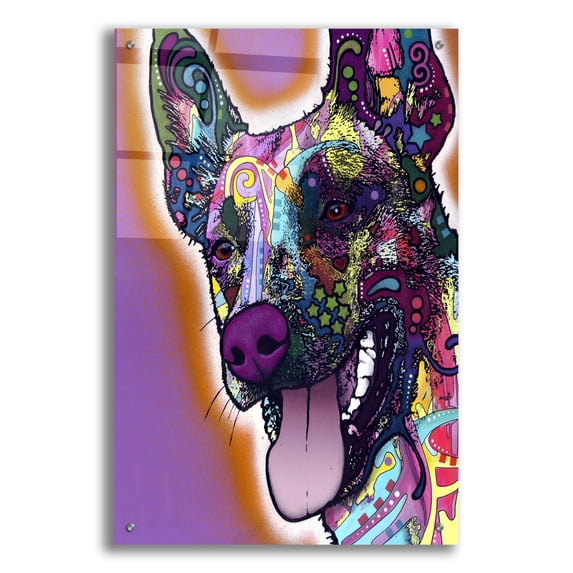 Epic Art 'Malinois' by Dean Russo, Acrylic Glass Wall Art, 24"x36"