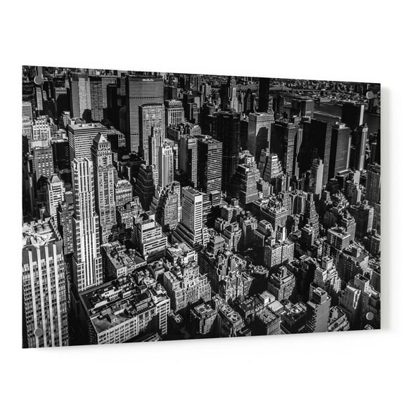 Epic Art 'Manhattan Rooftop View' by Nicklas Gustafsson Acrylic Glass Wall Art, 36"x24"