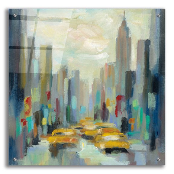 Epic Art 'Manhattan Sketches II' by Silvia Vassileva, Acrylic Glass Wall Art, 24"x24"