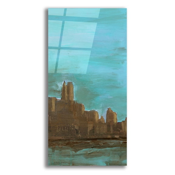 Epic Art 'Manhattan Triptych 3' by Alicia Ludwig Acrylic Glass Wall Art, 12" x 24"