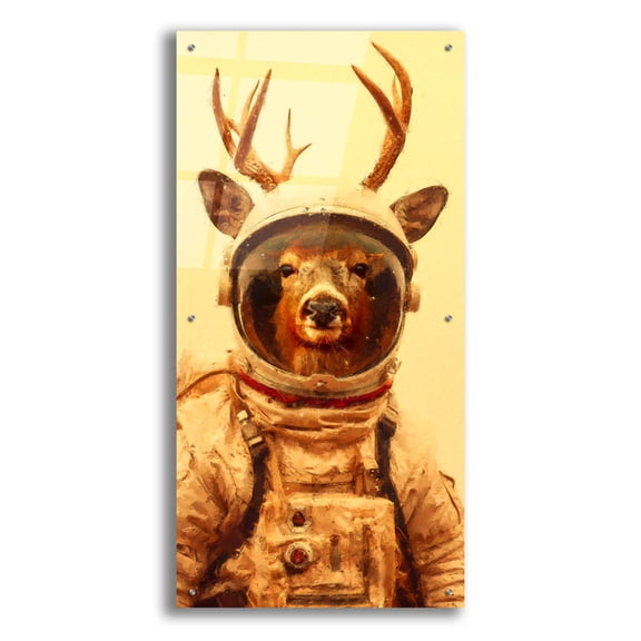 Epic Art 'Mars Needs Deer'  by Sean Parnell Acrylic Glass Wall Art, 24" x 48"