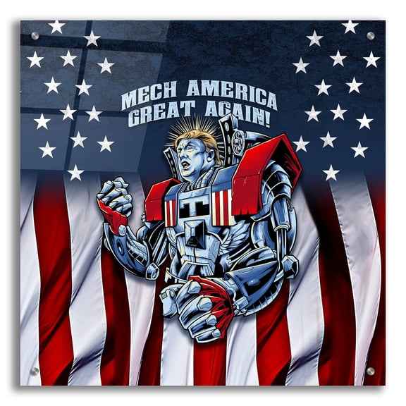 Epic Art 'Mecha Trump Rageon' by Flyland Designs, Acrylic Glass Wall Art, 24"x24"