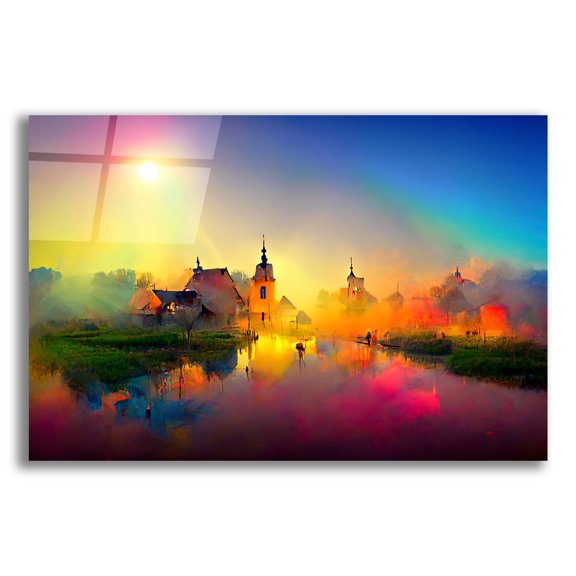 Epic Art 'Medieval Landscapes 4' by Ray Heere, Acrylic Glass Wall Art, 24"x16"