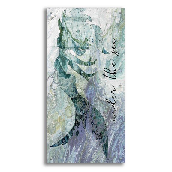 Epic Art 'Mermaid Under the Sea' by Cindy Jacobs, Acrylic Glass Wall Art, 24"x48"