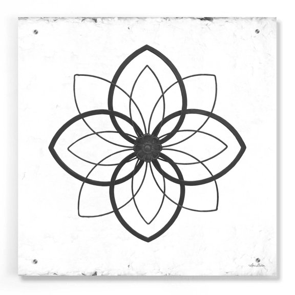 Epic Art 'Metal Art on Stucco III' by Lori Deiter, Acrylic Glass Wall Art, 24"x24"