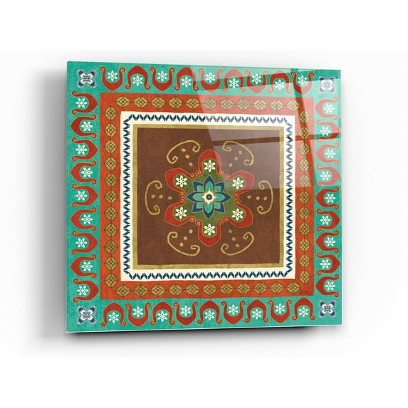 Epic Art 'Mexican Fiesta IV' by Veronique Charron, Acrylic Glass Wall Art, 36"x36"