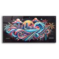 thumbnail image 1 of Epic Art 'Miami Abstract' by Rey Klimt Acrylic Glass Wall Art, 48" x 24", 1 of 8