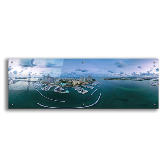 Epic Art 'Miami Twilight' by Epic Portfolio, Acrylic Glass Wall Art, 48"x16"