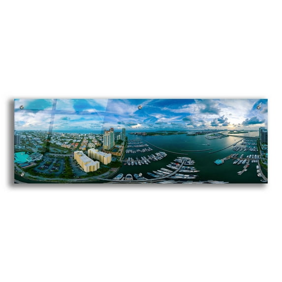Epic Art 'Miami' by Epic Portfolio, Acrylic Glass Wall Art, 36"x12"