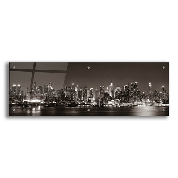 Epic Art 'Midtown Manhattan Skyline' by Epic Portfolio, Acrylic Glass Wall Art, 36"x12"
