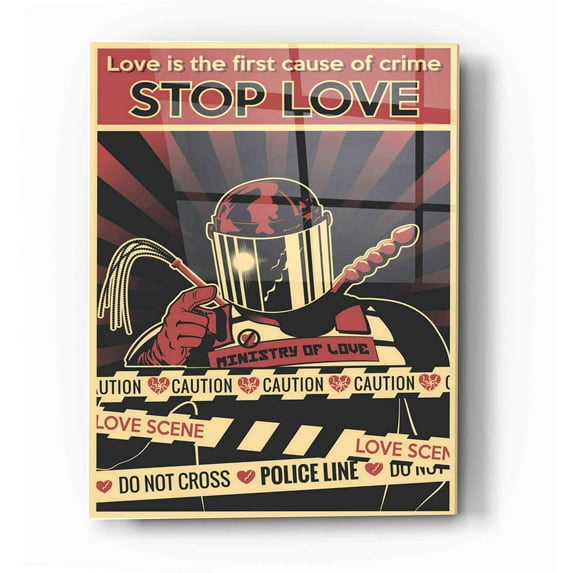 Epic Art 'Ministry of Love' Acrylic Glass Wall Art, 12"x16"