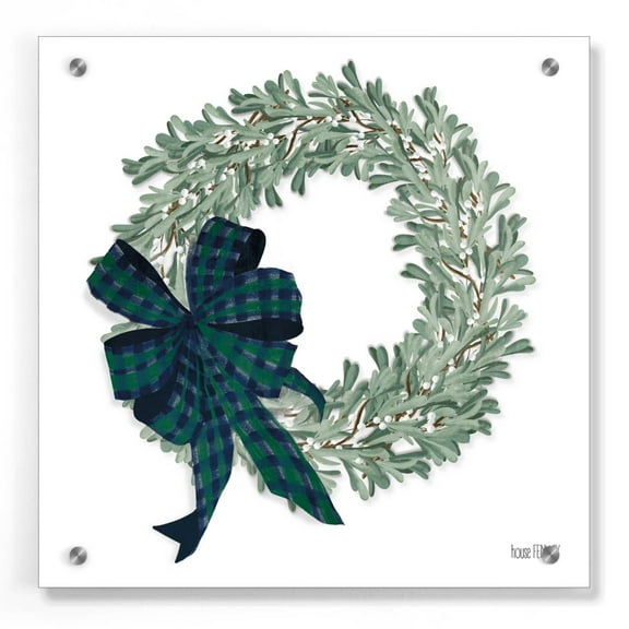 Epic Art 'Mistletoe Wreath' by House Fenway, Acrylic Glass Wall Art, 36"x36"
