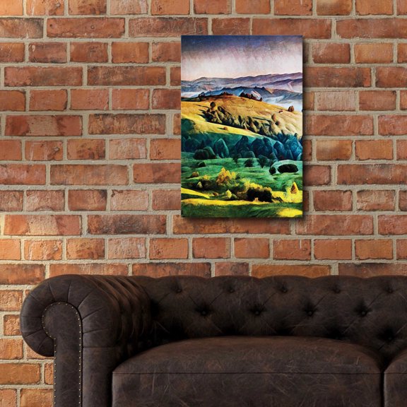 Epic Art 'Misty Morning Mountains 2' by Ashley Aldridge Acrylic Glass Wall Art, 16"x24"