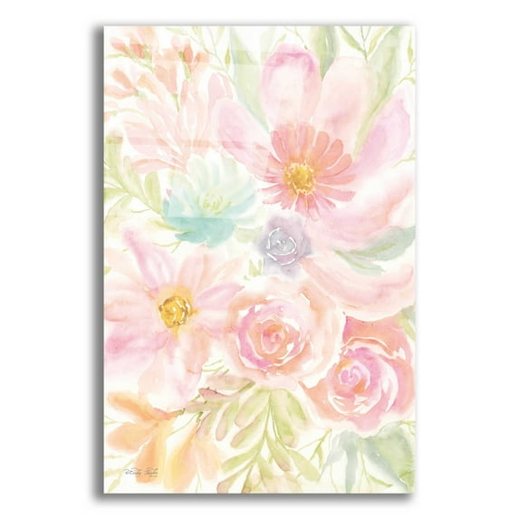 Epic Art 'Mixed Floral Blooms II' by Cindy Jacobs, Acrylic Glass Wall Art, 16"x24"