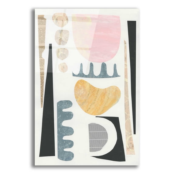 Epic Art 'Mixed Shapes VI by Courtney Prahl, Acrylic Glass Wall Art, 12"x16"
