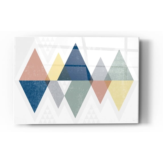 Epic Art 'Mod Triangles II Soft' by Michael Mullan, Acrylic Glass Wall Art, 24"x36"