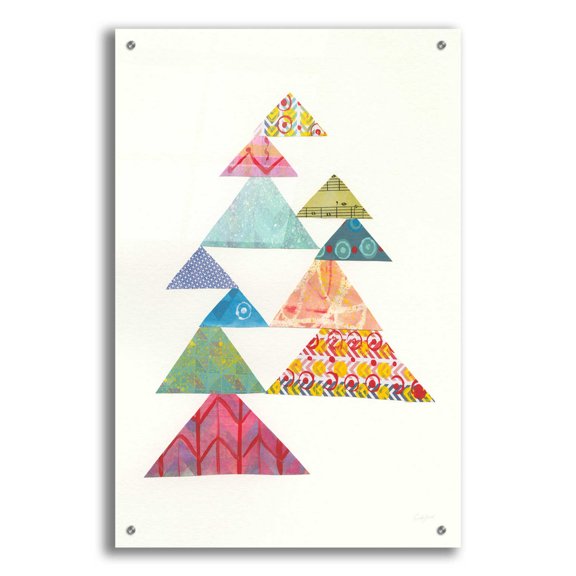 Epic Art 'Modern Abstract Triangles I' by Courtney Prahl, Acrylic Glass Wall Art, 24"x36"
