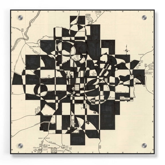 Epic Art 'Modern Map of Atlanta' by Nikki Galapon, Acrylic Glass Wall Art, 36"x36"