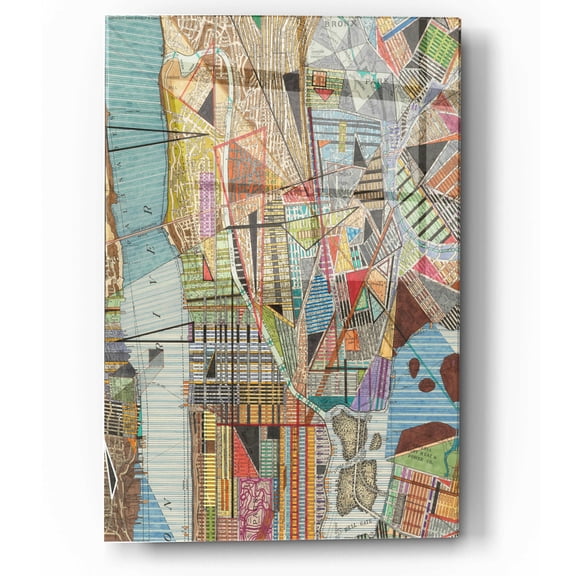 Epic Art 'Modern Map of New York I' by Nikki Galapon, Acrylic Glass Wall Art, 12"x16"
