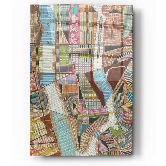 Epic Art 'Modern Map of New York II' by Nikki Galapon, Acrylic Glass Wall Art, 12"x16"