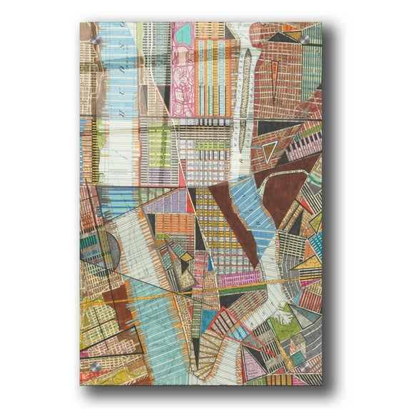 Epic Art 'Modern Map of New York II' by Nikki Galapon, Acrylic Glass Wall Art, 24"x36"