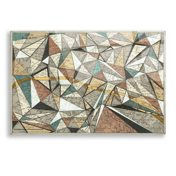 Epic Art 'Modern Map of Paris' by Nikki Galapon, Acrylic Glass Wall Art, 16"x12"