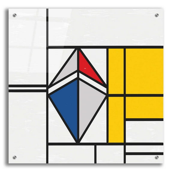 Epic Art 'Mondrian 3937 Ethereum Crypto Art-02' by Epic Portfolio, Acrylic Glass Wall Art, 24"x24"