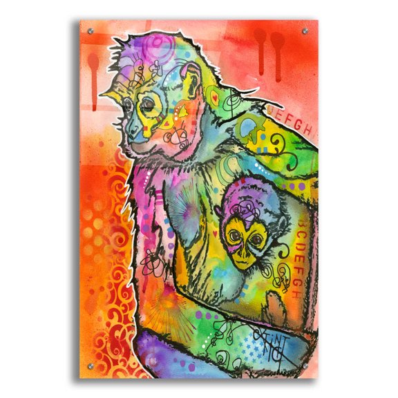 Epic Art 'Monkey 1' by Dean Russo, Acrylic Glass Wall Art, 24"x36"